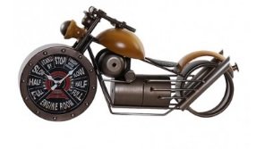 Ceas Motocicleta din metal galben 50x25 cm