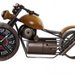 Ceas Motocicleta din metal galben 50x25 cm